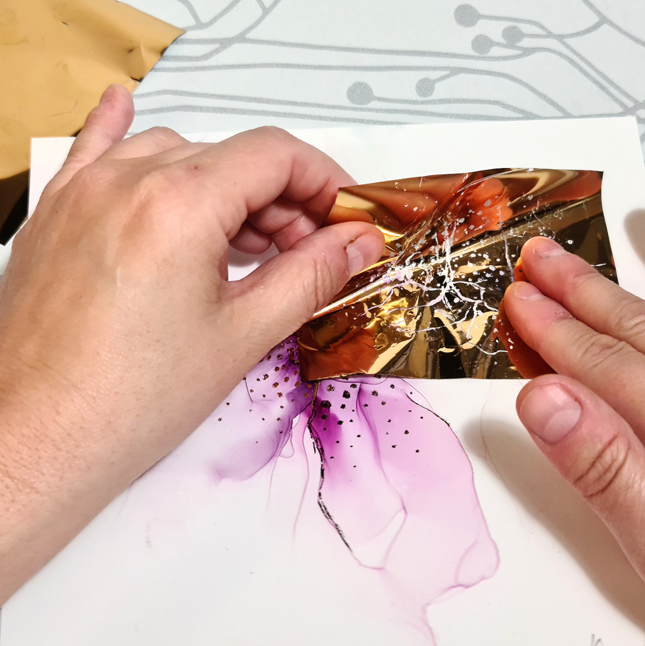 Reapplying foil to make it look better, © Helena Henriksdotter