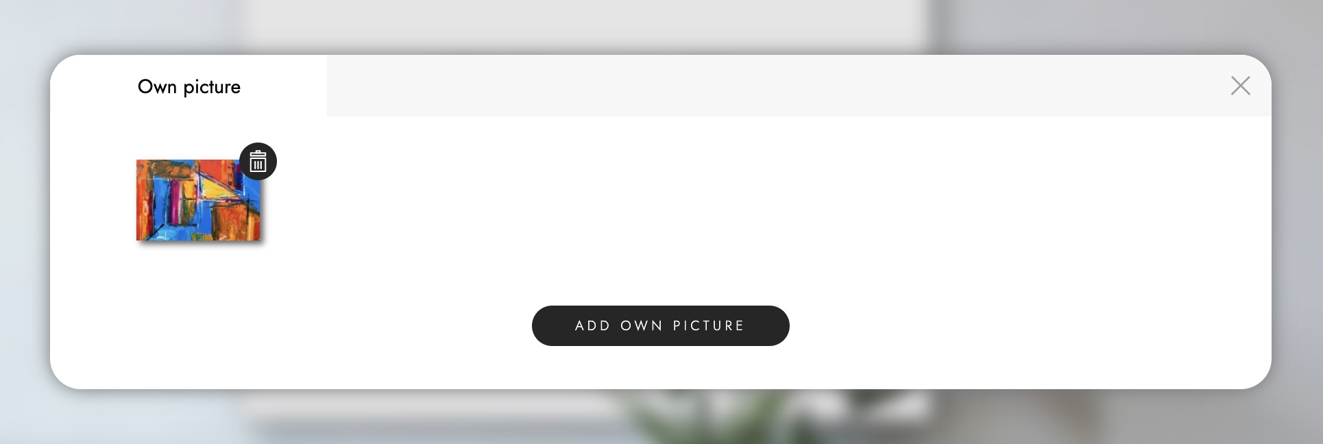An image of the picture frame tool where you add your own picture in your frame