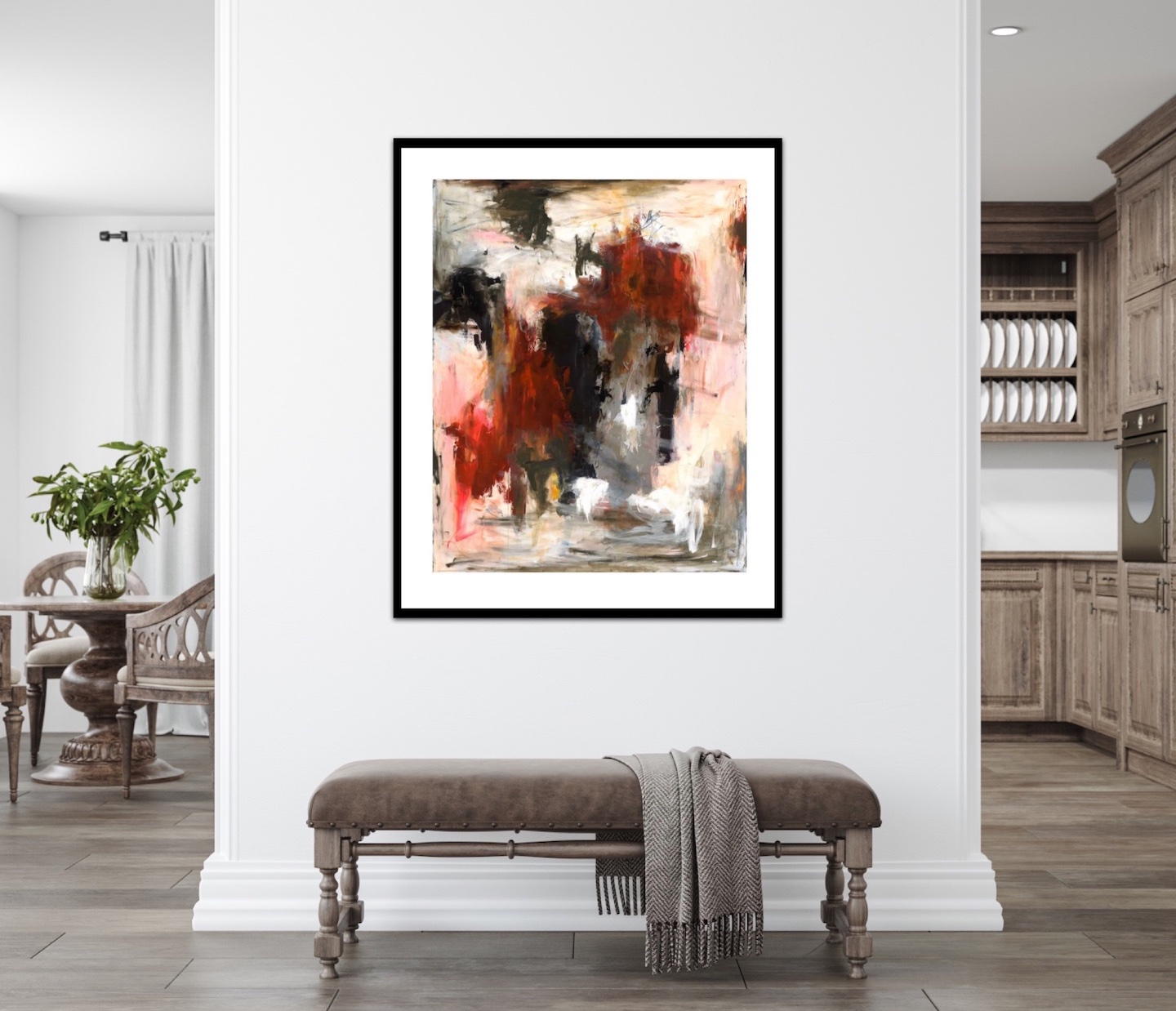 Photo of one of Heidi Rattenborgs Giclèe art prints in a black frame, © Heidi Rattenborg