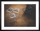 Gallery wall with picture frame in black in size 30x40 with print "Polaroids on map"