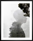Gallery wall with picture frame in black in size 40x50 with print "Silhouette and tree"
