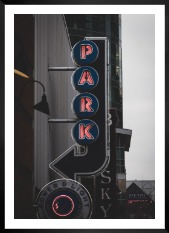 Gallery wall with picture frame in black in size 50x70 with print "Sign "Park""