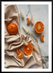 Gallery wall with picture frame in black in size 50x70 with print "Oranges"