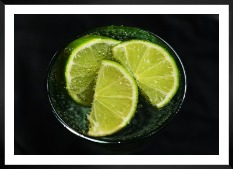 Gallery wall with picture frame in black in size 50x70 with print "Lime and glass"