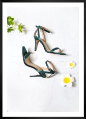 Gallery wall with picture frame in black in size 50x70 with print "Heels"
