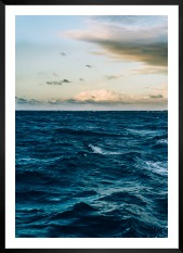 Gallery wall with picture frame in black in size 50x70 with print "Somewhat out at sea"