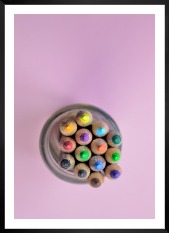 Gallery wall with picture frame in black in size 50x70 with print "Canned pens"