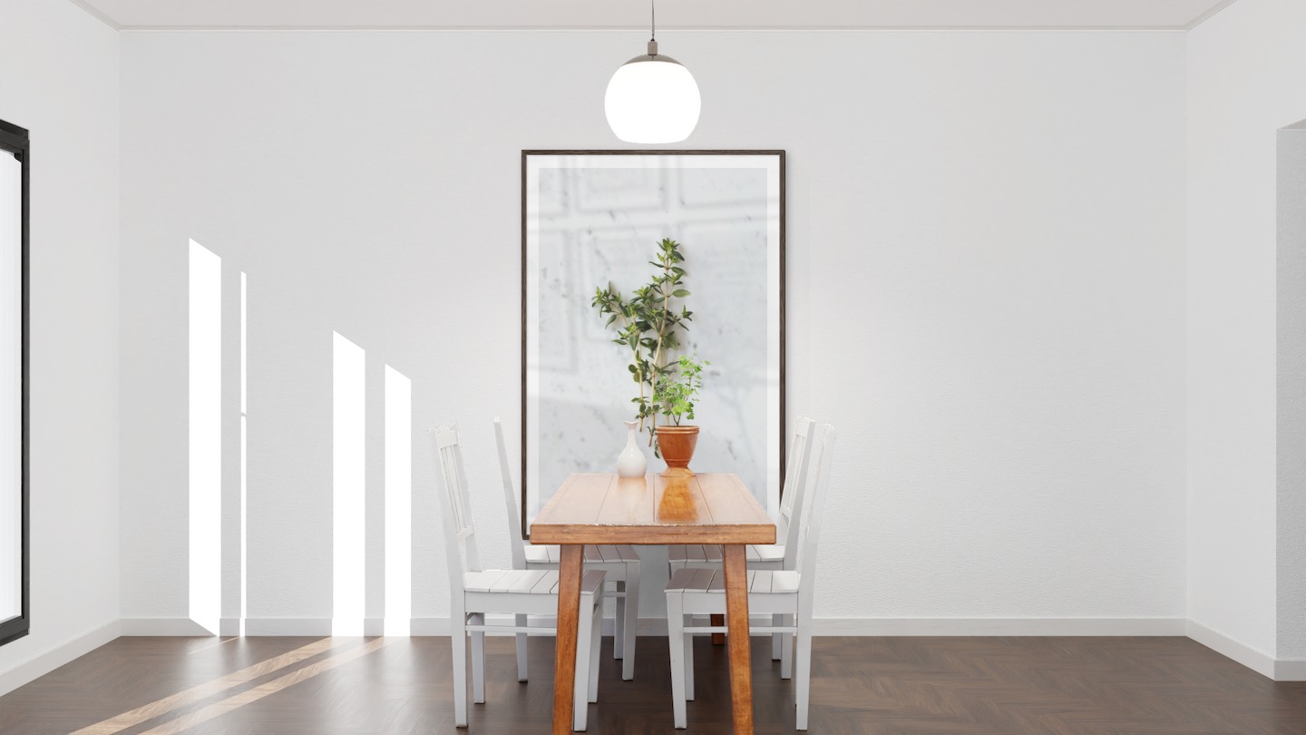 Gallery wall with picture frame in dark wood in size 100x150 with print "Herbs"