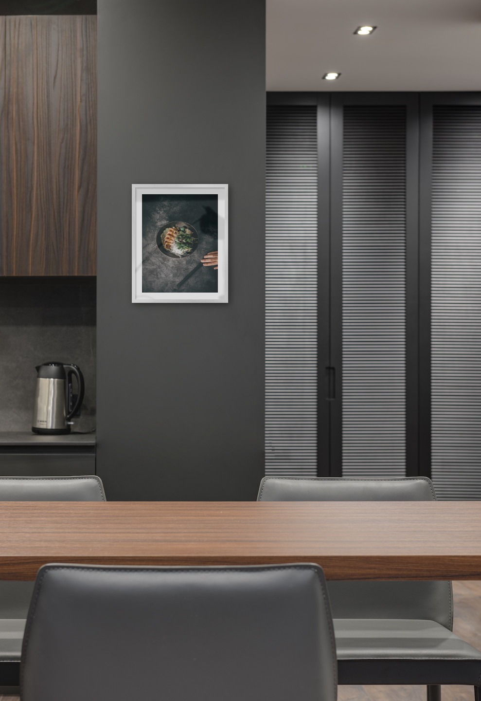 Gallery wall with picture frame in silver in size 40x50 with print "Bowl"